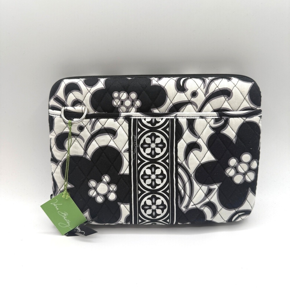 Vera Bradley Mini Laptop Case Women One Size Black White Night & Day Floral NEW